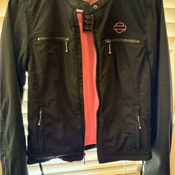 Harley-Davidson Women's Black and Pink Casual Jacket with removable Vest - Picture 12 of 14